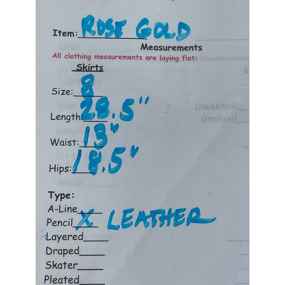 Vintage 1980s PIA RUCCI Gold Crackled Leather Pencil Long Skirt Sz 8 - Picture 4 of 4